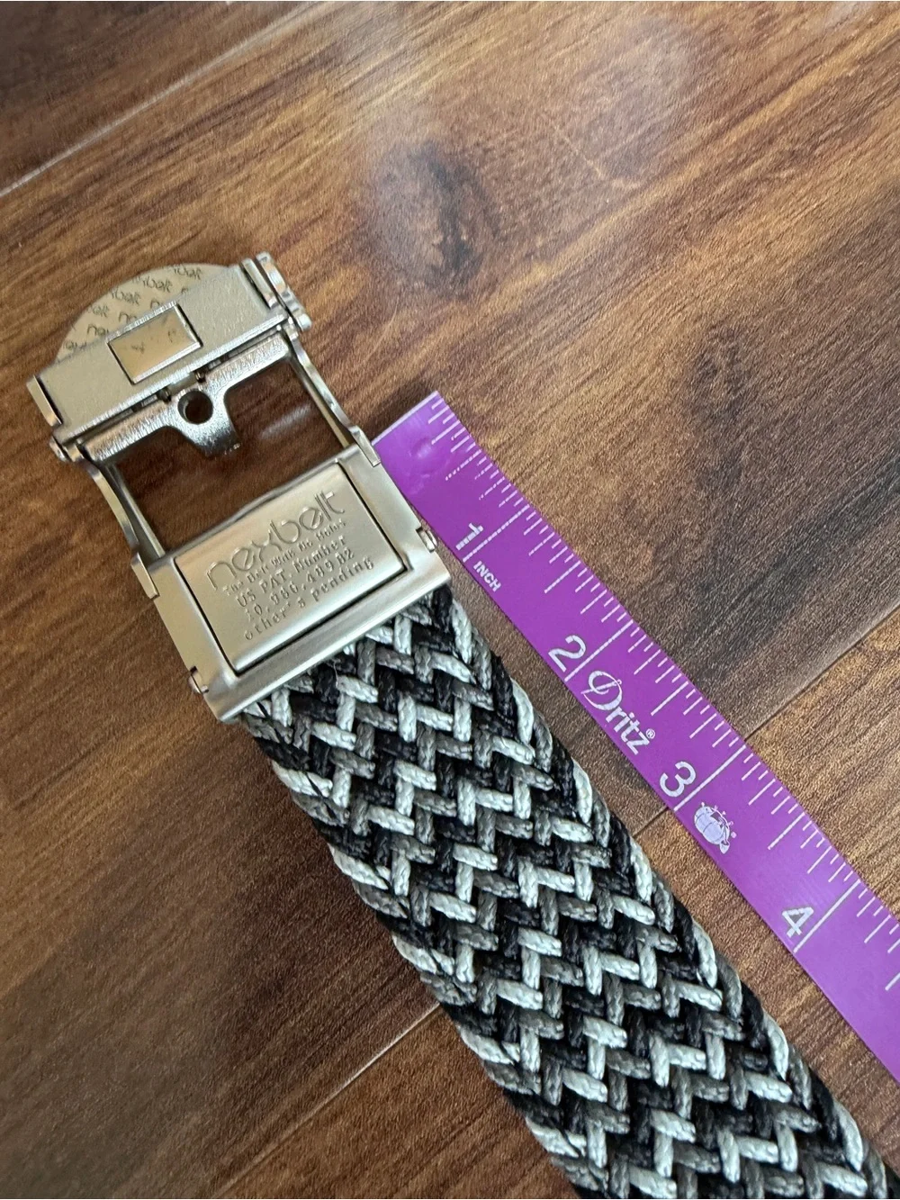 Nexbelt Uncut Braided Ratchet Golf Belt Black Silver Gray Like New